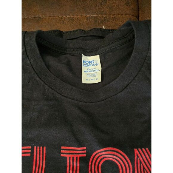 Elton John Rainbow Text Graphic T-Shirt Black XL casual colorful Cotton - Picture 4 of 5